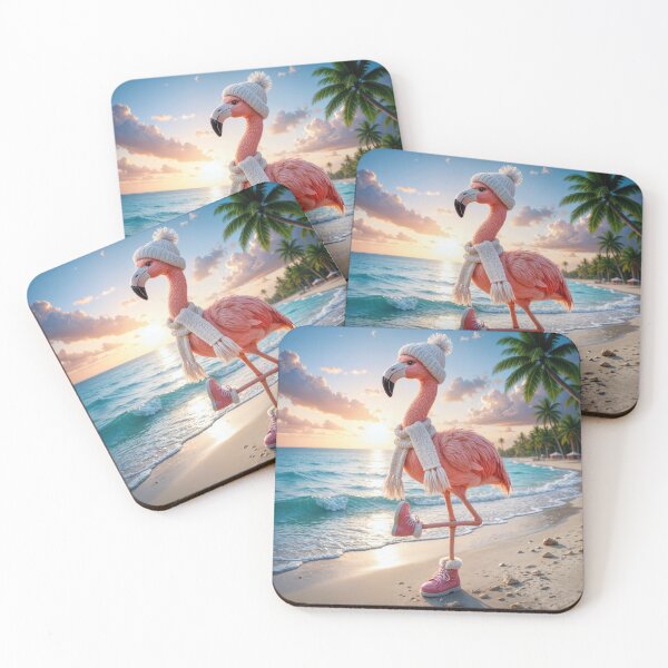 Item preview, Flamingo Wearing Warm Scarf and Pink Boots designed and sold by Maria Dryfhout.