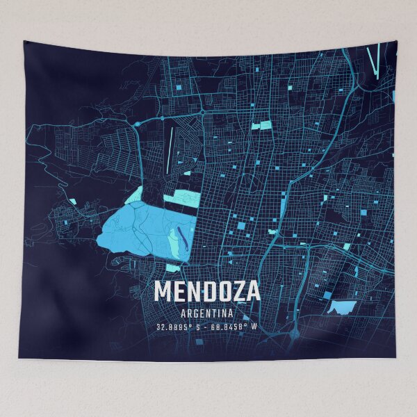 Item preview, Mendoza Midnight City Map designed and sold by HomeLivingCo.