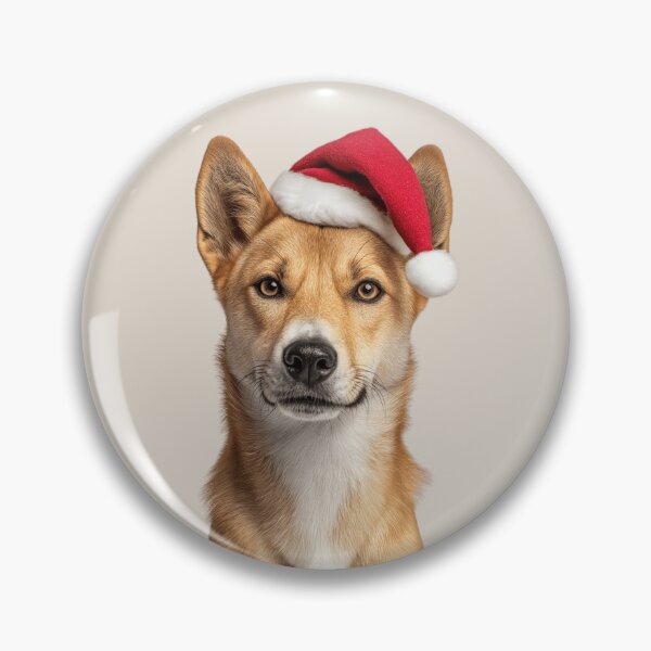 Item preview, Christmas Dingo with Santa Hat designed and sold by LazyOwlStore.