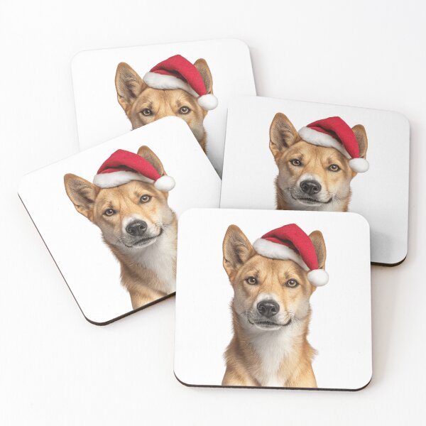 Item preview, Christmas Dingo with Santa Hat designed and sold by LazyOwlStore.
