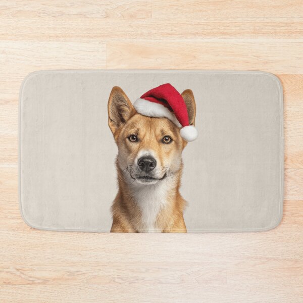Item preview, Christmas Dingo with Santa Hat designed and sold by LazyOwlStore.
