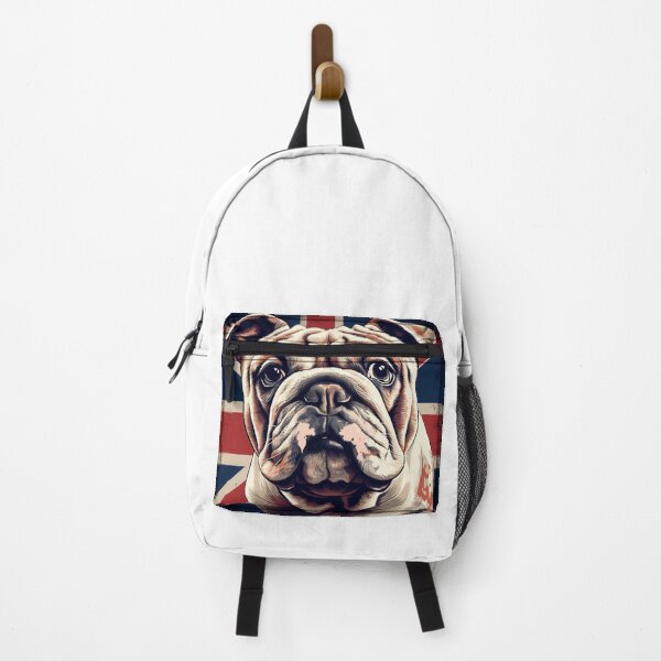 Item preview, English Bulldog with British Flag – Vintage Dog Art Design designed and sold by AvanasShop.