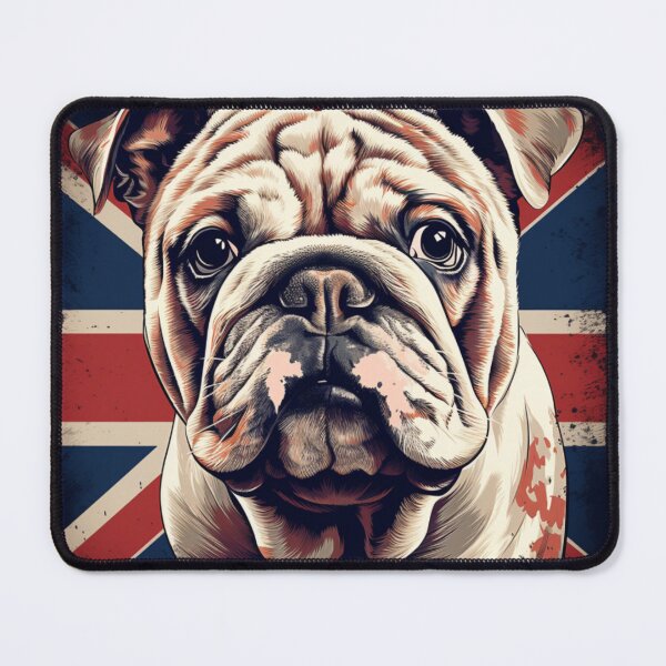 Item preview, English Bulldog with British Flag – Vintage Dog Art Design designed and sold by AvanasShop.