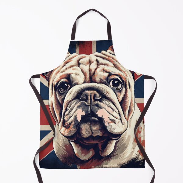 Item preview, English Bulldog with British Flag – Vintage Dog Art Design designed and sold by AvanasShop.