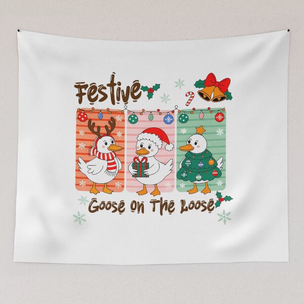 Item preview, Funny Goose Xmas Silly Quote Goose On The Festive Loose designed and sold by Rackaam777Art.