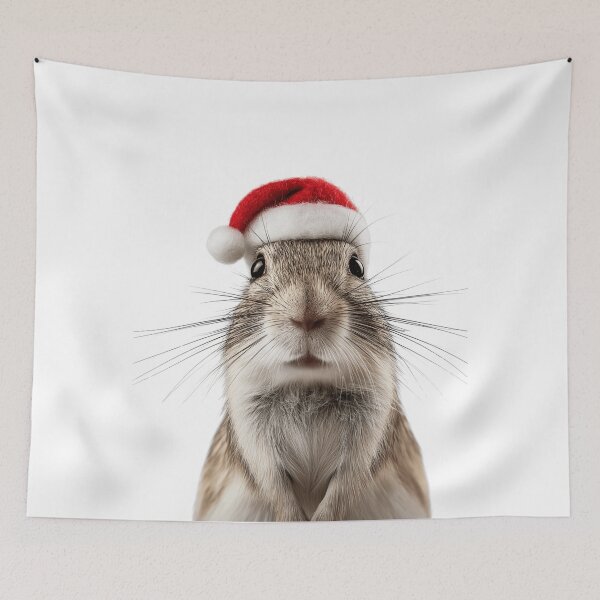 Item preview, Festive Cute Gerbil in Santa Hat designed and sold by LazyOwlStore.