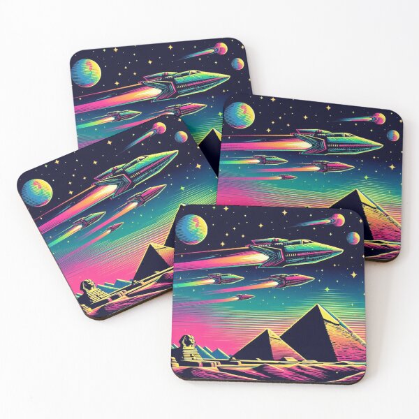 Item preview, "Neon Pharaohs: Futuristic Egypt in Space" designed and sold by Dogandesighn.