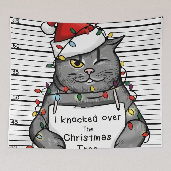Item preview, Naughty Cat Christmas Mugshot Takedown designed and sold by zoughlal.