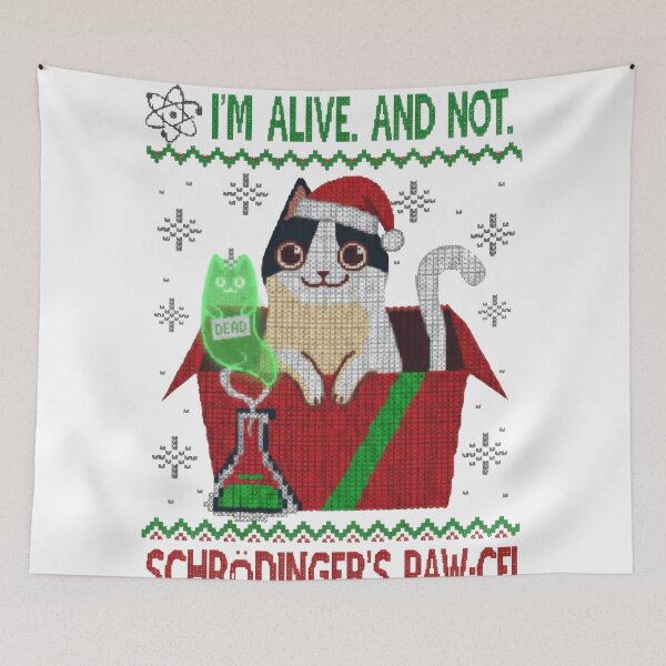 Item preview, Schrödinger's Pawcel Ugly Sweater Cat Physics designed and sold by zoughlal.