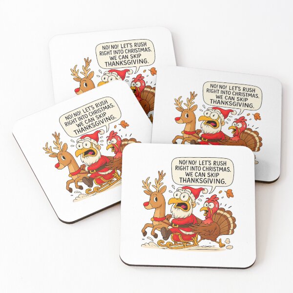 Item preview, Funny Santa & Turkey – “Skip Thanksgiving” Christmas Cartoon designed and sold by MujernDesignArt.