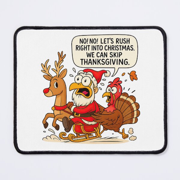 Item preview, Funny Santa & Turkey – “Skip Thanksgiving” Christmas Cartoon designed and sold by MujernDesignArt.