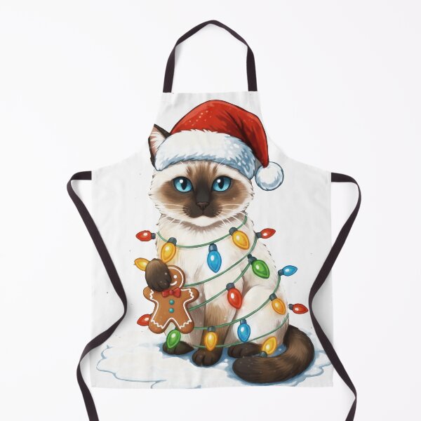 Item preview, Siamese Cat Wrapped Christmas Lights Gingerbread designed and sold by zoughlal.