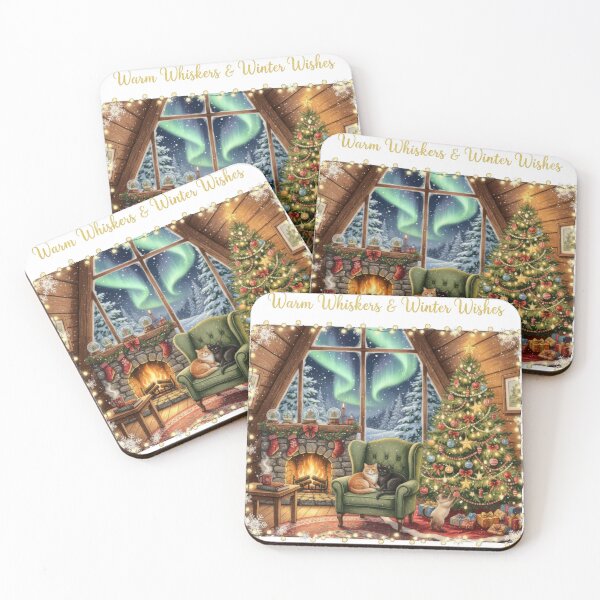 Item preview, Warm Whiskers Cozy Cabin Northern Lights View designed and sold by zoughlal.