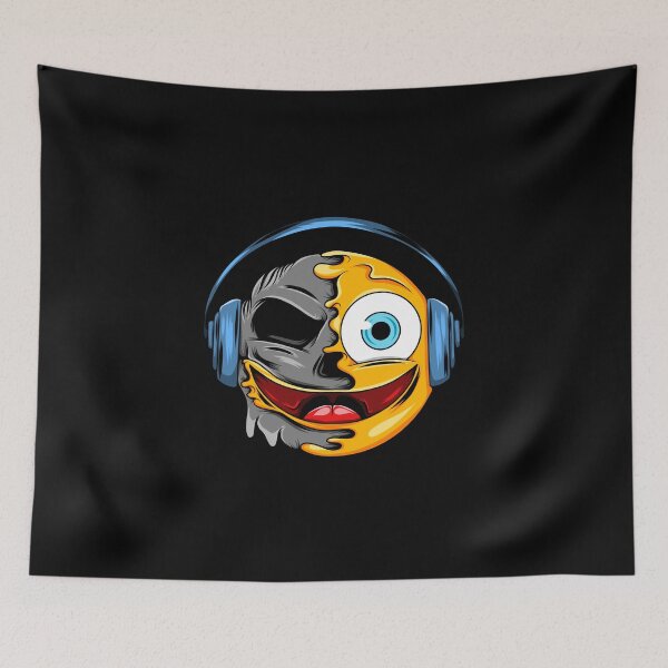 Item preview, Emoji with gothic headphones designed and sold by Joncasmiart.