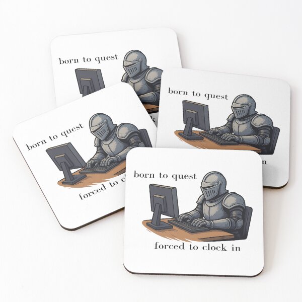 Item preview, Born to Quest Forced to Clock in designed and sold by SnorkleSupply.
