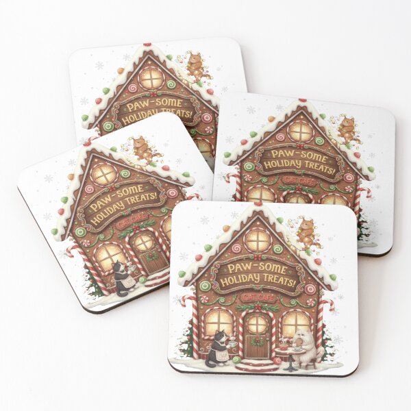 Item preview, Pawsome Holiday Treats Cat Cafe Gingerbread House designed and sold by zoughlal.
