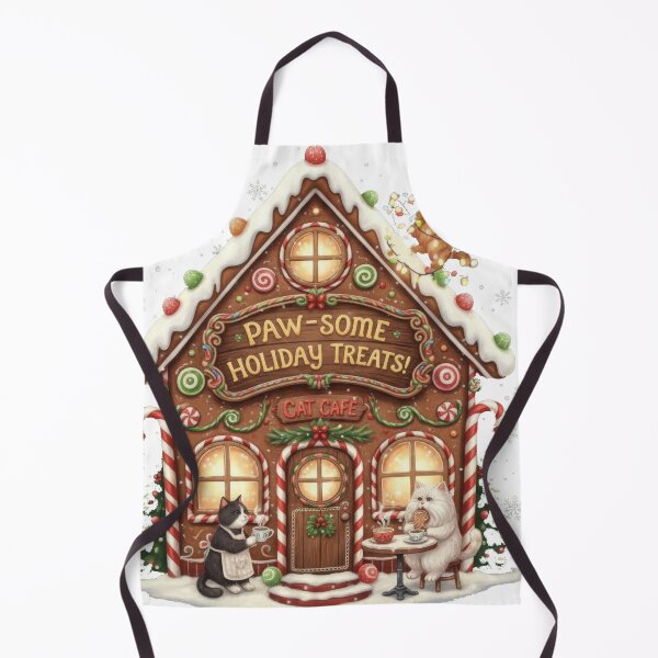Item preview, Pawsome Holiday Treats Cat Cafe Gingerbread House designed and sold by zoughlal.