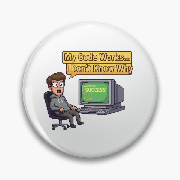 Item preview, My Code Works Funny Pixel Art designed and sold by WiserShop.