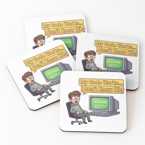 Item preview, My Code Works Funny Pixel Art designed and sold by WiserShop.