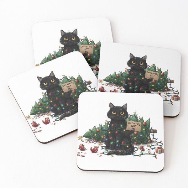 Item preview, Definitely NOT Me Innocent Black Cat Christmas designed and sold by zoughlal.