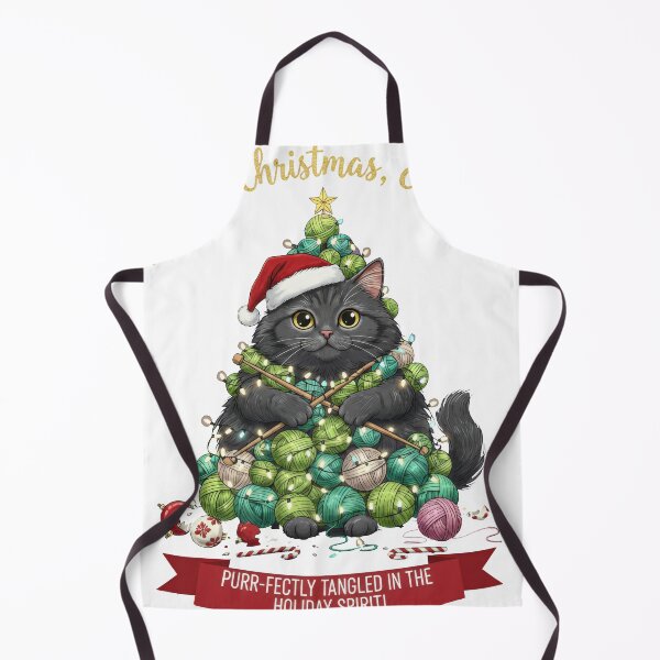 Item preview, Purrfectly Tangled Yarn Ball Christmas Tree Cat designed and sold by zoughlal.