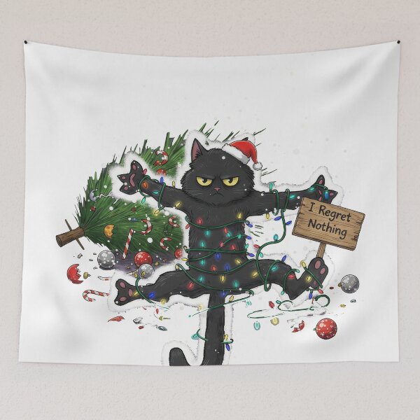 Item preview, I Regret Nothing Cat Takedown Christmas Tree designed and sold by zoughlal.