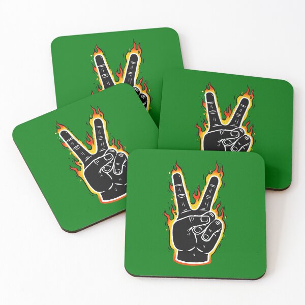 Item preview, Peace Sign flaming retro tattoo style defector designed and sold by Robobonez.