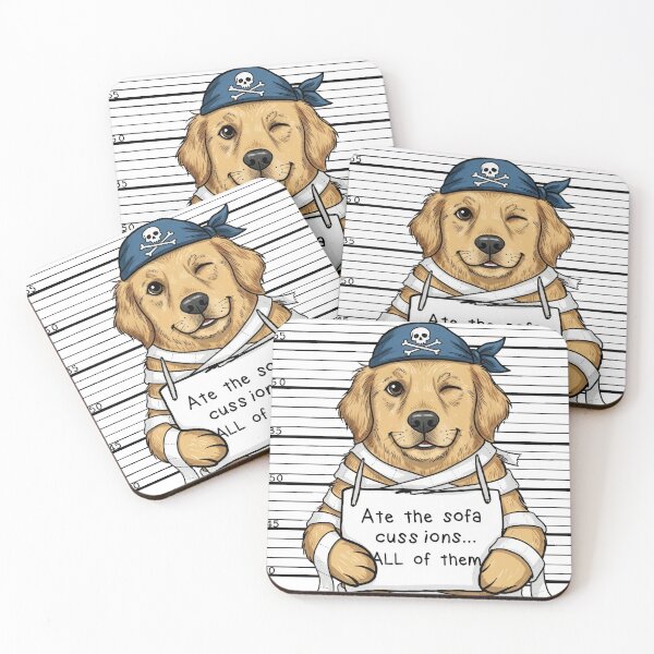 Item preview, Ate The Sofa Cushions Dog Mugshot Funny Puppy designed and sold by zoughlal.