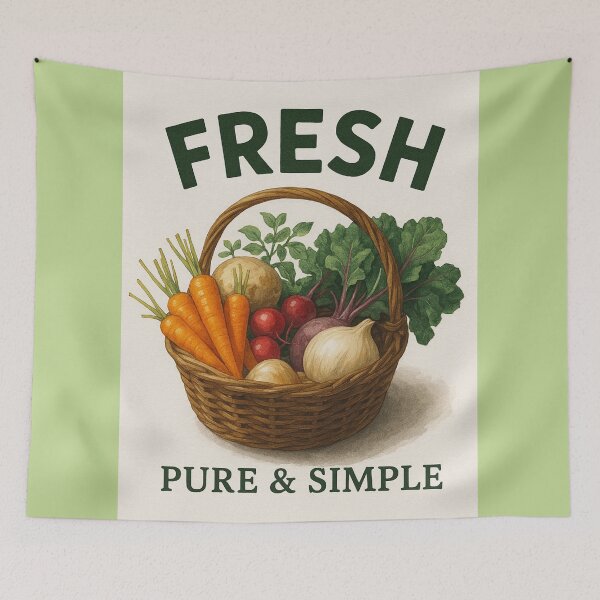 Item preview, Fresh & Simple – Rustic Vegetable Basket Illustration designed and sold by casualnature.