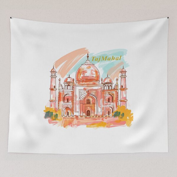 Item preview, Taj Mahal Watercolor Illustration – Iconic India Landmark Art designed and sold by DesignArtist.ia.