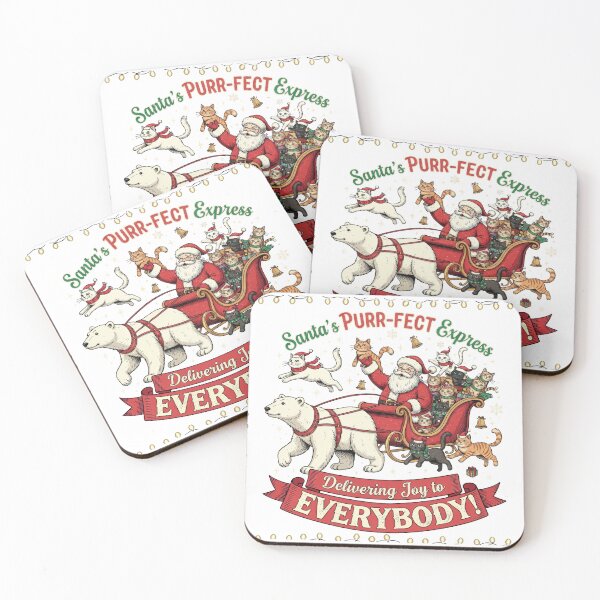 Item preview, Santas Purrfect Express Polar Bear Cat Delivery designed and sold by zoughlal.