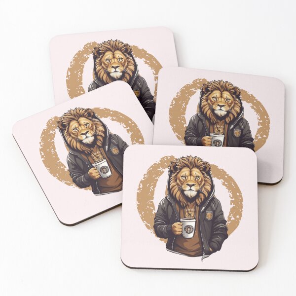 Item preview, Lion with Coffee - Relaxed King Design and Casual Style designed and sold by XNewStore.