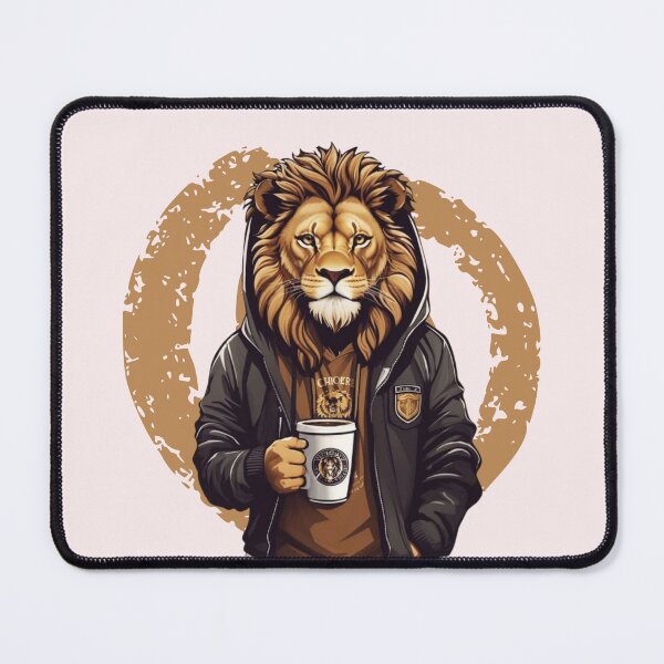 Item preview, Lion with Coffee - Relaxed King Design and Casual Style designed and sold by XNewStore.