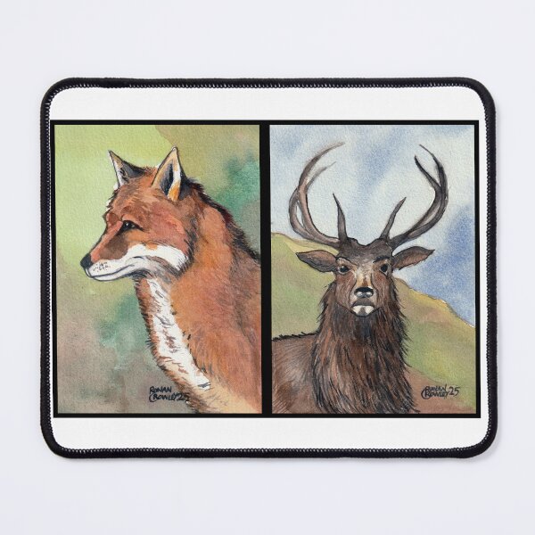 Item preview, Fox. Watercolor on 12x17cm paper./ Stag Deer. Watercolor on 12x17cm paper. designed and sold by crowleyronan123.