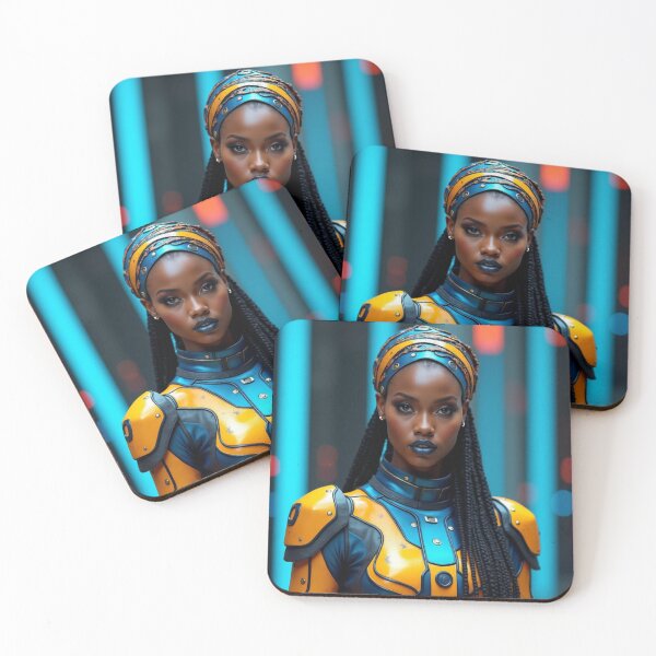 Item preview, Afrofuturist Warrior Queen – Bold African Sci-Fi Portrait designed and sold by Pulse Of Africa.