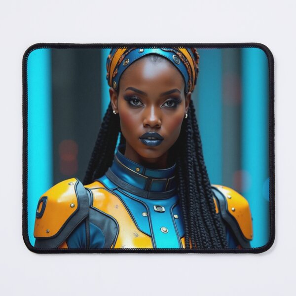 Item preview, Afrofuturist Warrior Queen – Bold African Sci-Fi Portrait designed and sold by Pulse Of Africa.