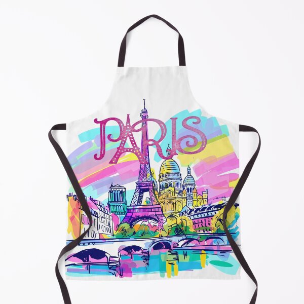 Artikelvorschau, Farbenfrohe Illustration der Pariser Skyline – Eiffelturm und Wahrzeichen der Stadt entworfen und verkauft von DesignArtist.ia.