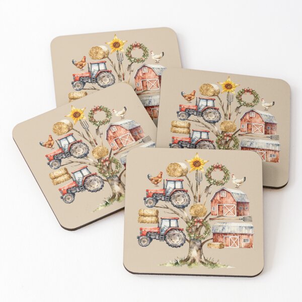 Item preview, Farm Life Tree - Rustic Watercolor Holiday Collage designed and sold by AwesomeBeyondLimits.
