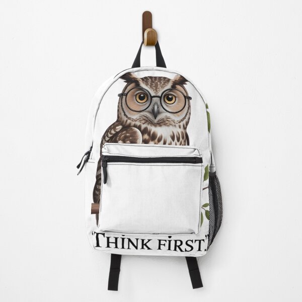 Item preview, Think First – Wise Owl in Vintage Style designed and sold by MAEshopstore.