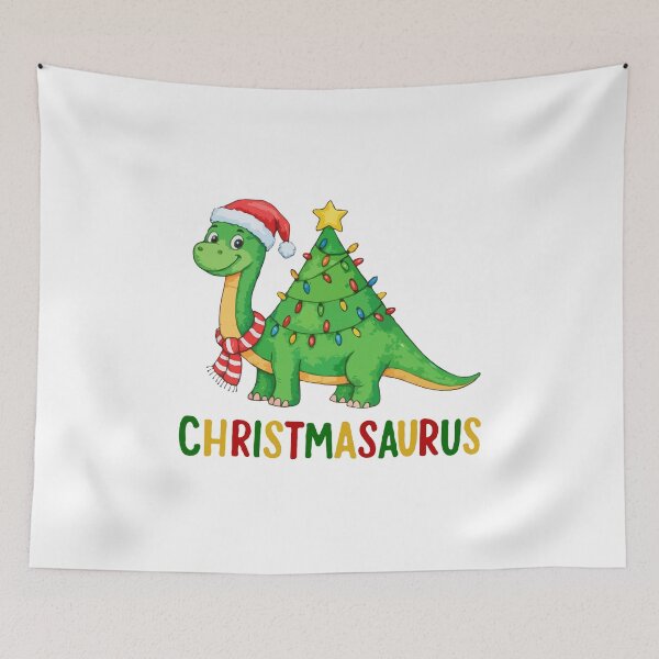 Item preview, Christmasaurus Dinosaur – Cute Funny Christmas Tree Dino in Santa Hat | Festive Holiday Gift for Kids, Dino Lovers & Families designed and sold by BrainBubbleArt.