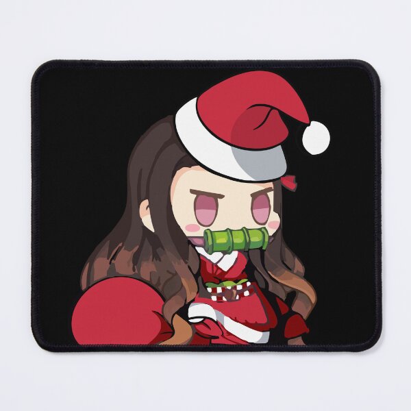 Item preview, Nezuko Inspired Christmas – Festive Santa Girl with Patched Gift Bag designed and sold by T-Chou.
