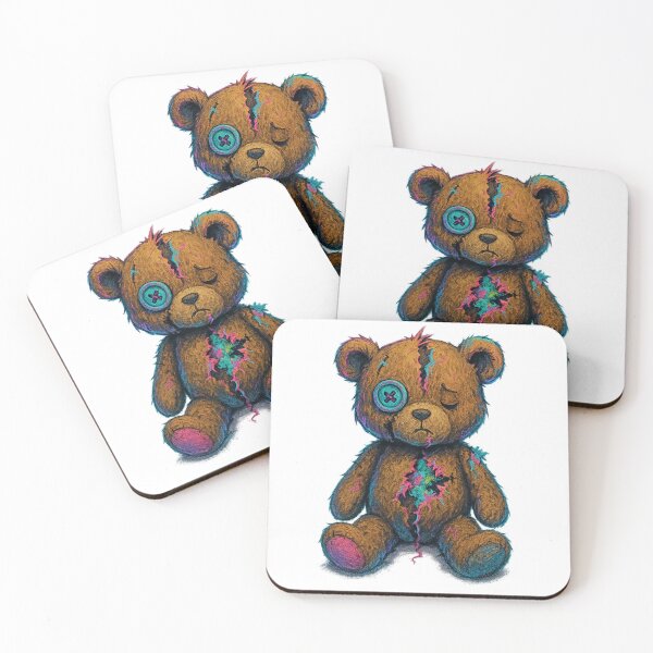 Item preview, Broken Teddy Bear – Sad Cute Neon Design designed and sold by Gletschie.