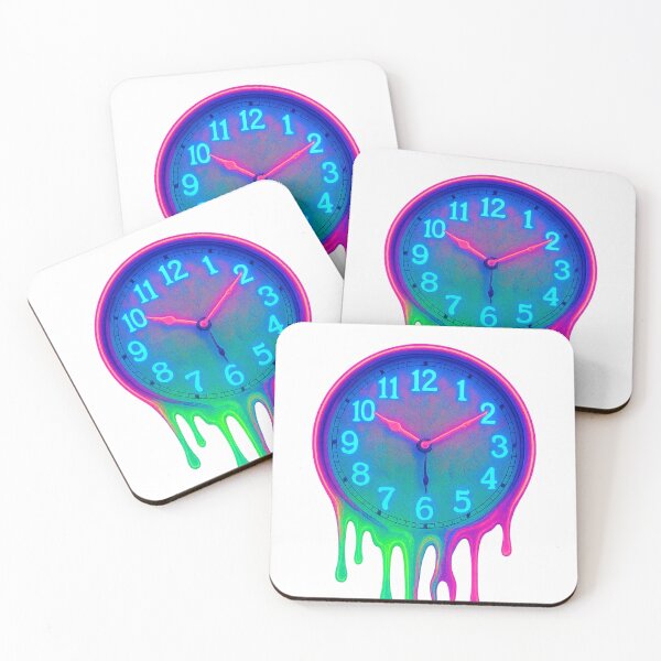 Artikelvorschau, Melting Neon Clock / Schmelzende Neon Uhr – Trippy Surreal Design entworfen und verkauft von Gletschie.