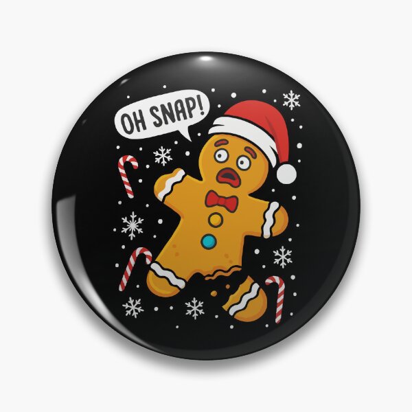 Item preview, Funny “Oh Snap!” Gingerbread Man Christmas Pun Design – Cute Broken Cookie Holiday Humor Gift for Winter & Festive Season Lovers designed and sold by BrainBubbleArt.
