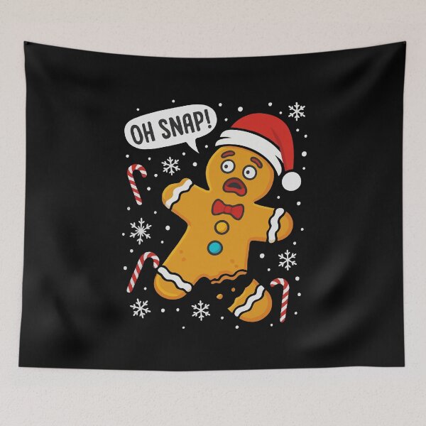 Item preview, Funny “Oh Snap!” Gingerbread Man Christmas Pun Design – Cute Broken Cookie Holiday Humor Gift for Winter & Festive Season Lovers designed and sold by BrainBubbleArt.