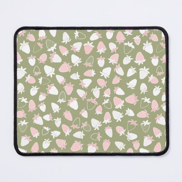 Item preview, strawberry patch - Love you berry - olive pink designed and sold by Stephanie Fiona Design.
