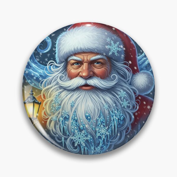 Item preview, Majestic Santa Claus Winter Portrait – Fantasy Christmas Night in a Snowy Village designed and sold by PixelVibe782.