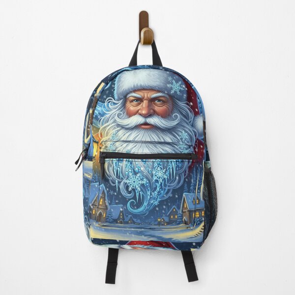 Item preview, Majestic Santa Claus Winter Portrait – Fantasy Christmas Night in a Snowy Village designed and sold by PixelVibe782.