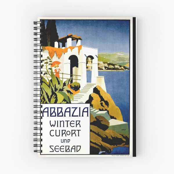 Item preview, Vintage Abbazia Travel Poster | Art Deco Coastal Scene | Mediterranean Elegance & Early 20th Century Tourism designed and sold by artofuniverse.