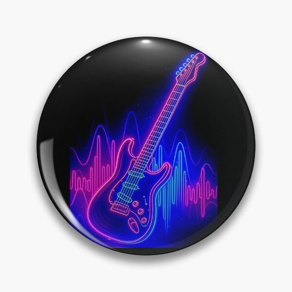 Item preview, Neon Rock: Glowing electric guitar with sound waves designed and sold by Gletschie.